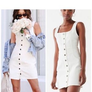 Urban Outfitters Denim Mini Dress (White)